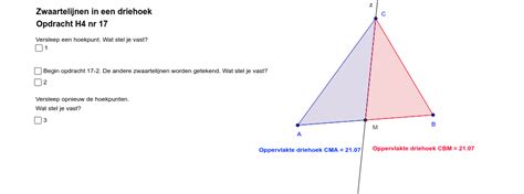 Zwaartelijnen In Een Driehoek Zwaartepunt GeoGebra