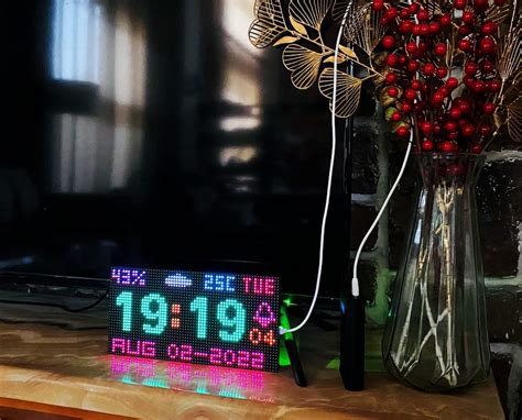 Cool Digital Clock Ntp Alarm Clock Rbg Matrix Led Display Esp8266 Elec Handsmagic Diy