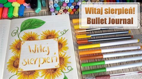 Witaj sierpień w moim bujo Bullet Journal August Sunflower Speed