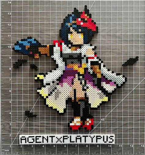 Sara From Genshin Impact Perler Beads Designs Pixel Art Pattern