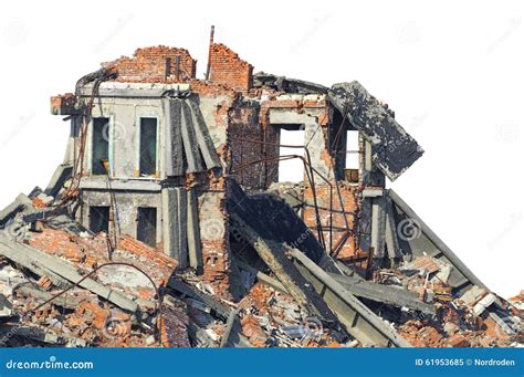 Completely Ruined Brick Building Stock Image Image Of Broken