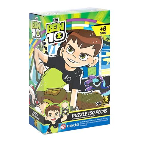 Quebra Cabeça Do Ben 10 - Quebra-Cabeça Ben 10 150 Peças - Grow - Button Shop