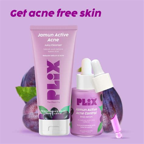 Buy Jamun Salicylic Acid Cleanser And Serum For Acne Free Skin Plix