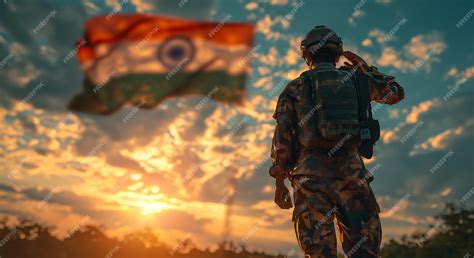 Premium PSD | Indian army soldier saluting the indian flag indian ...