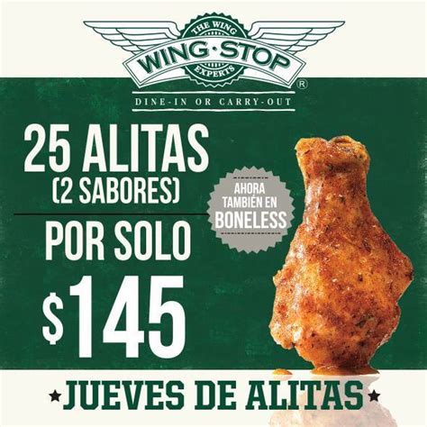 25 Alitas Con Hueso O Boneless Por 145 Hoy Jueves En Wingstop