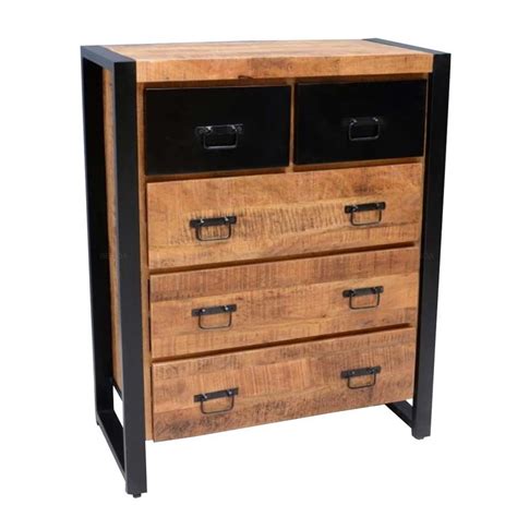 Hochkommde Noa Industrial Mango Holz Highboard 105 Cm Art Allee De