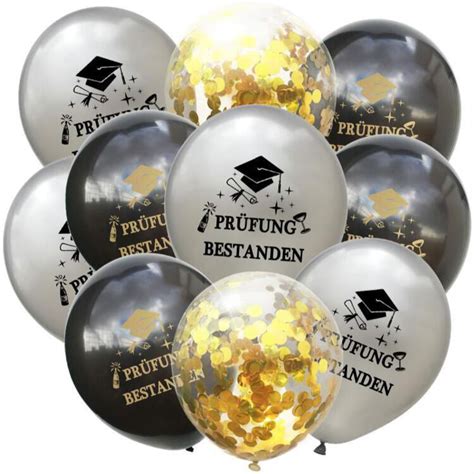 Konfetti Luftballon Set Stk Pr Fung Bestanden Schulabschluss Abitur