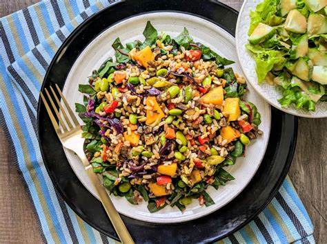 Coconut Mango Jasmine Fried Rice And Sesame Ginger Lime Cucumber Salad