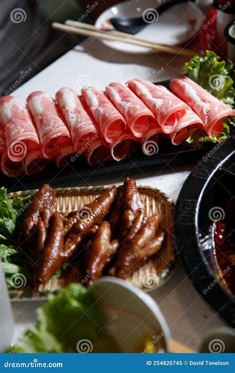 Raw Beef Slices Hot Pot Meal Stock Image Image Of Store Home