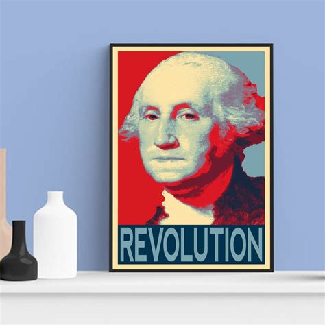 President George Washington Pop Art Illustration United Etsy