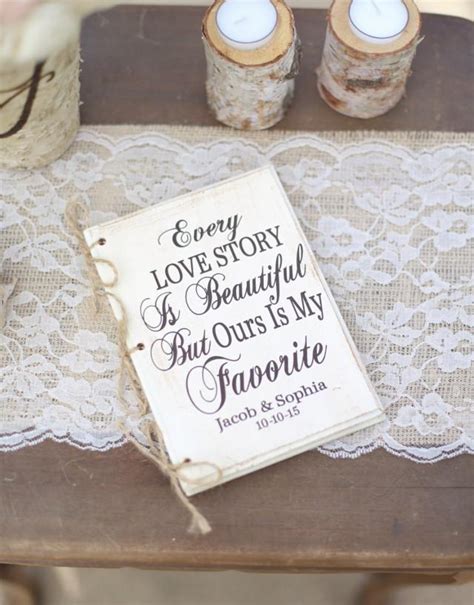 Personalized Rustic Wedding Guest Book Hipster Bridal Shower Keepsake