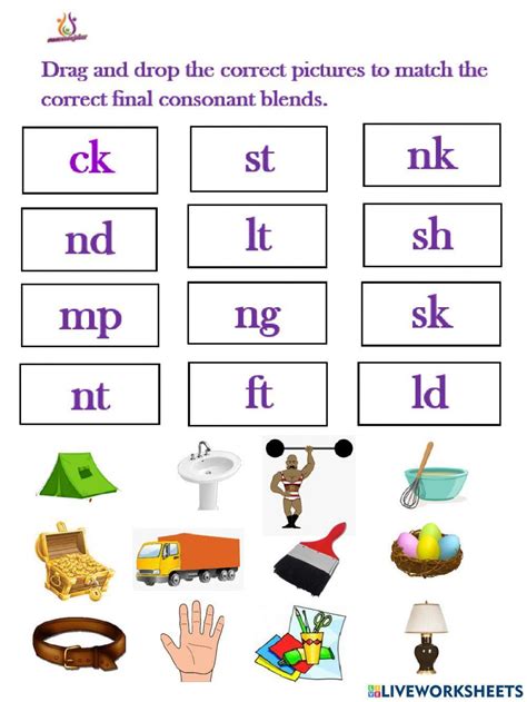 Final Consonant Blends Activity Live Worksheets Worksheets Library