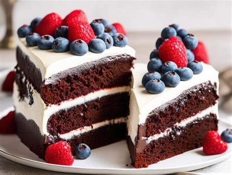 Premium Photo | Chocolate cake with fruits