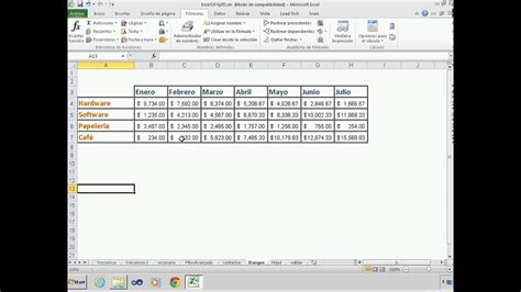 Definir Rangos En Excel Youtube