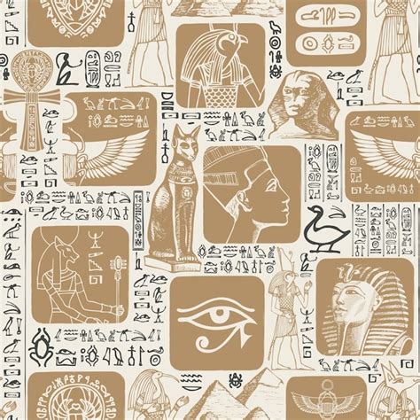 Premium Vector Banner With Seamless Pattern On Ancient Egypt Theme