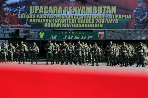 Foto Pangdam Xiv Hasanuddin Pimpin Upacara Penyambutan Satgas Pamtas