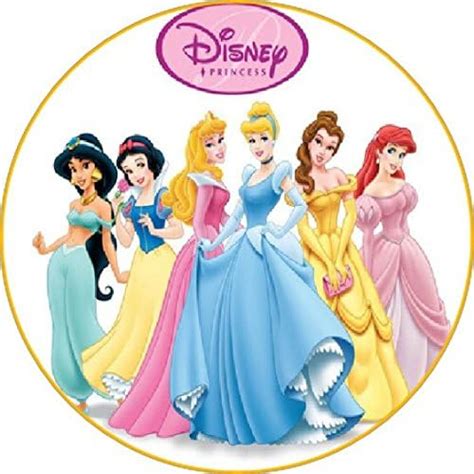 Cialda Rotonda Per Torta PRINCIPESSE DISNEY Decorazione Alimentare