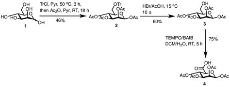 Scheme 1 Synthesis of 1 2 3 4 tetra O acetyl β D mannuronic acid 4