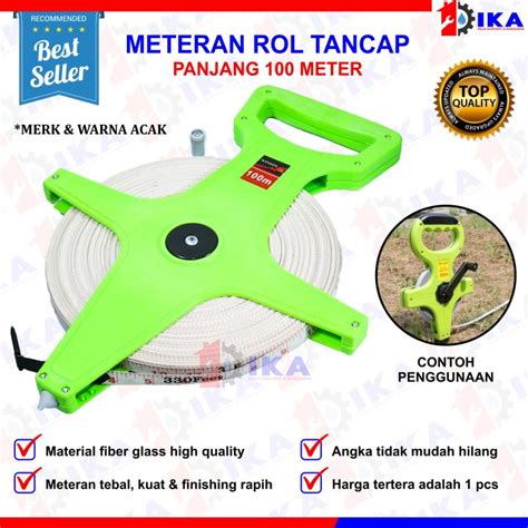 METERAN FIBER 100 METER METERAN TANCAP TANAH 100 M 100 METER ROLL