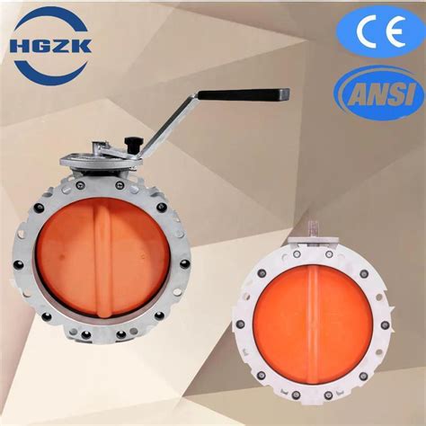 Dn20 100 Manual Handle Ansi Jis Polyurethane Board Dustpowder Butterfly Valve Dust Butterfly