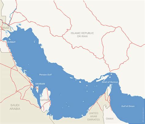 Middle East Physical Map Strait Of Hormuz