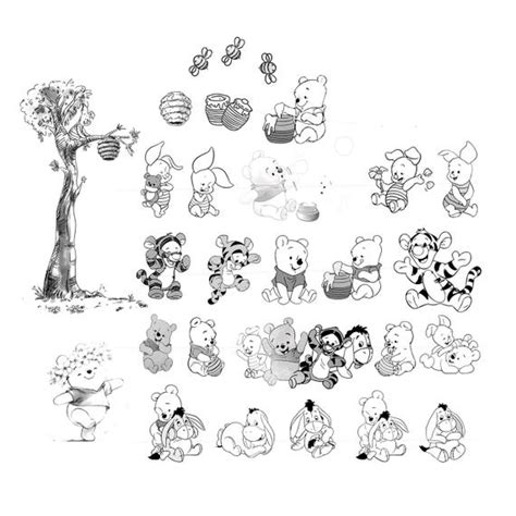 Ursinho Pooh Preto E Branco - Personagens Do Ursinho Pooh Em Preto E Branco