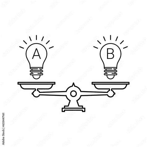 Thin Line Planning Or Choosing Ideas Concept Of Decide Between Two Creative Things And Choice