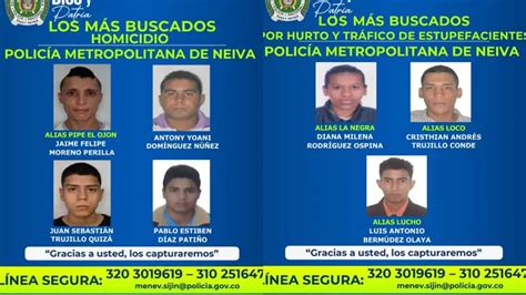 Estos Son Los 7 Delincuentes Más Buscados En Neiva