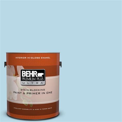 Behr Premium Plus Ultra Gal M Breezy Blue Hi Gloss Enamel