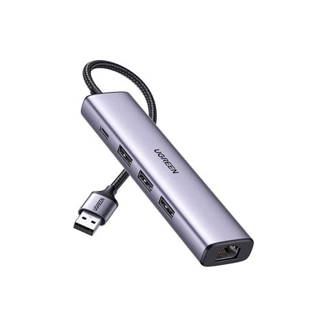 Ripley ADAPTADOR UGREEN 5 EN 1 USB 3 0 A RJ 45 USB C 60554 GREY