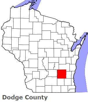 Dodge County on the satellite map of Wisconsin 2024. Actual satellite ...