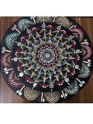 Attractive Mandala Art With Colorful Dot Acrylic On Mdf Wood By