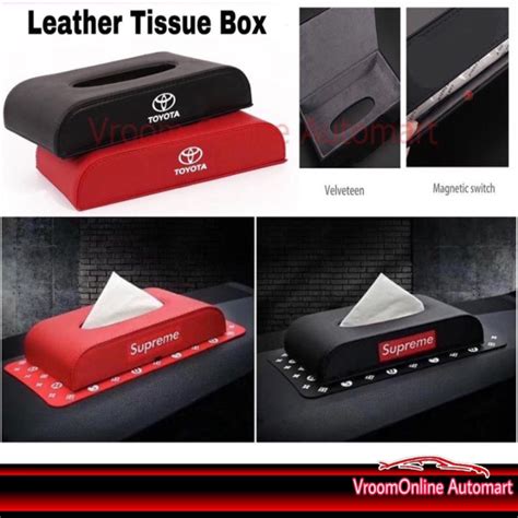 Leather Car Tissue Box Holder Proton Perodua Honda Toyota Iriz Axia