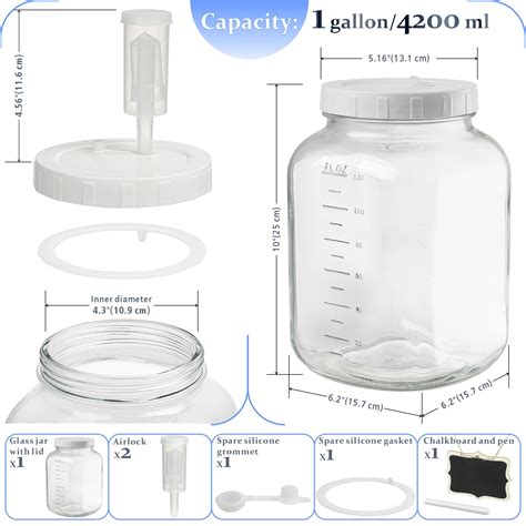 Snapklik Pack Large Fermentation Jar W Airlocks And Screw Lid