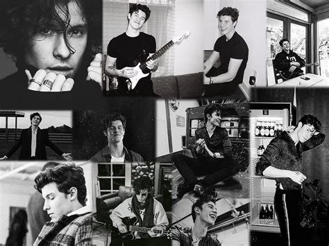 Shawn Mendes Siyah Beyaz Kolaj Diz St Bilgisayar Siyah Ve Beyaz