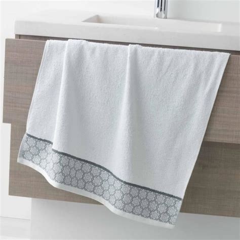 Drap De Douche X Cm Eponge Unie Jacquard Adelie Blanc