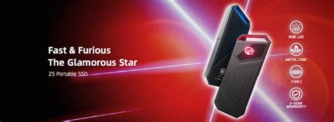 KingSpec 1TB External SSD with RGB 20Gbps Up to 2000 MB/S Portable ...