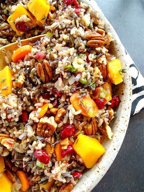 Wild Rice Pilaf With Squash Cranberries And Pecans Good Dinner Mom