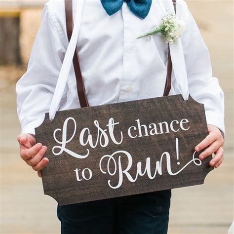 Ring Bearer Sign For Wedding Last Chance To Run Wooden Sign Etsy Uk