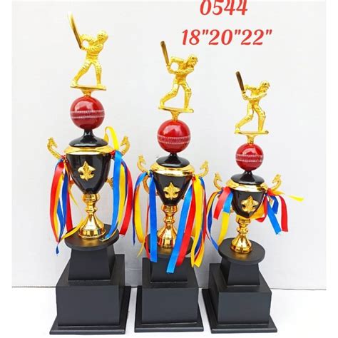 Golden Black And Red Brass Cricket Trophy Set Shape Cup At Rs