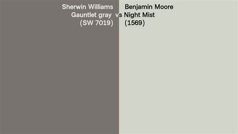 Sherwin Williams Gauntlet Gray SW 7019 Vs Benjamin Moore Night Mist