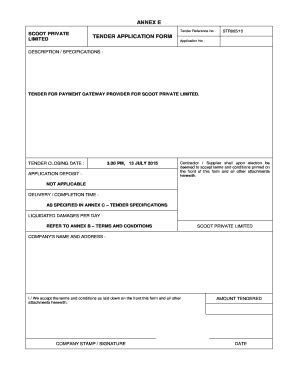 Tender Form Fill Online Printable Fillable Blank Pdffiller