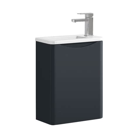 Tailored Naples Smile Shadow Grey Mm Wall Hung Cloakroom Vanity Unit