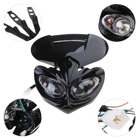 Universal Motorcycle Headlight Fairing Dirt Bike Motocross Head Lamp