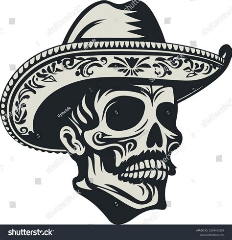 Brave Mexican Skull Hat Stock Vector Royalty Free 2235402151