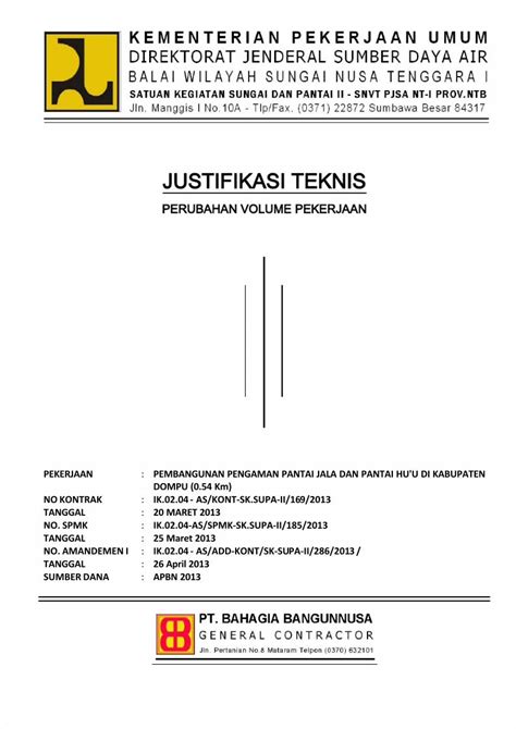 Pdf Justifikasi Teknis Perubahan Jala Huu Pdfslidenet