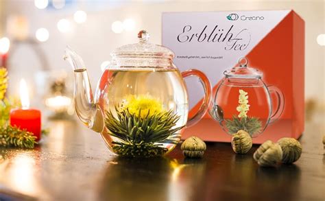 Creano Blooming Tea Gift Set Flowering Tea Giftset With 500 Ml Glass