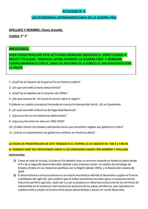 Actividad N Historia Actividad N Las Economias Latinoamericanas