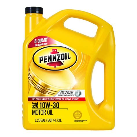 Pennzoil 10w30 Gf5 160 Oz Motor Lubricant Oil 550038360 The Home Depot