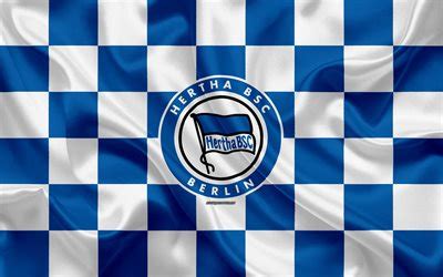 Herunterladen Hintergrundbild Hertha Bsc 4k Logo Creative Art Blau